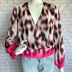 💕Bebe Plunging Neck Blouse